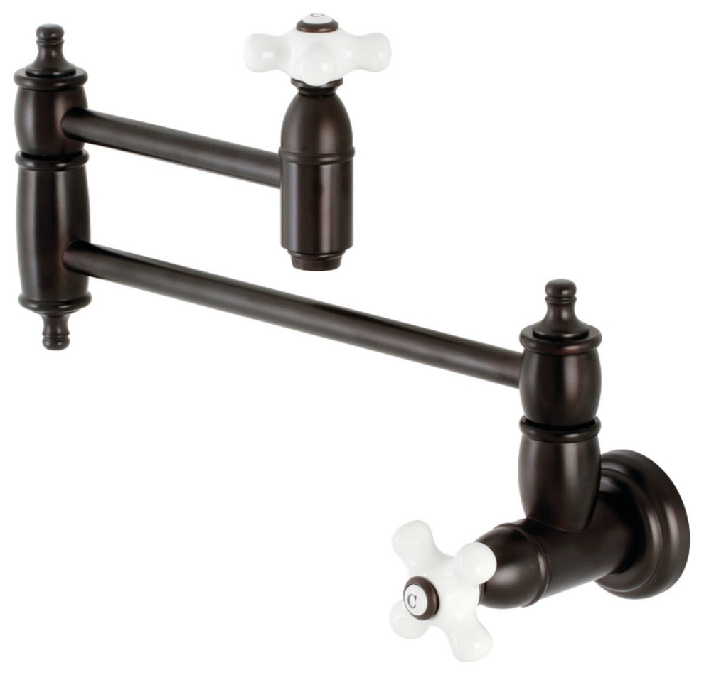 Kingston Brass KS310.PX Restoration 3.8 GPM 1 Hole Wall Mounted   Traditional   Pot Fillers   by Buildcom  Houzz