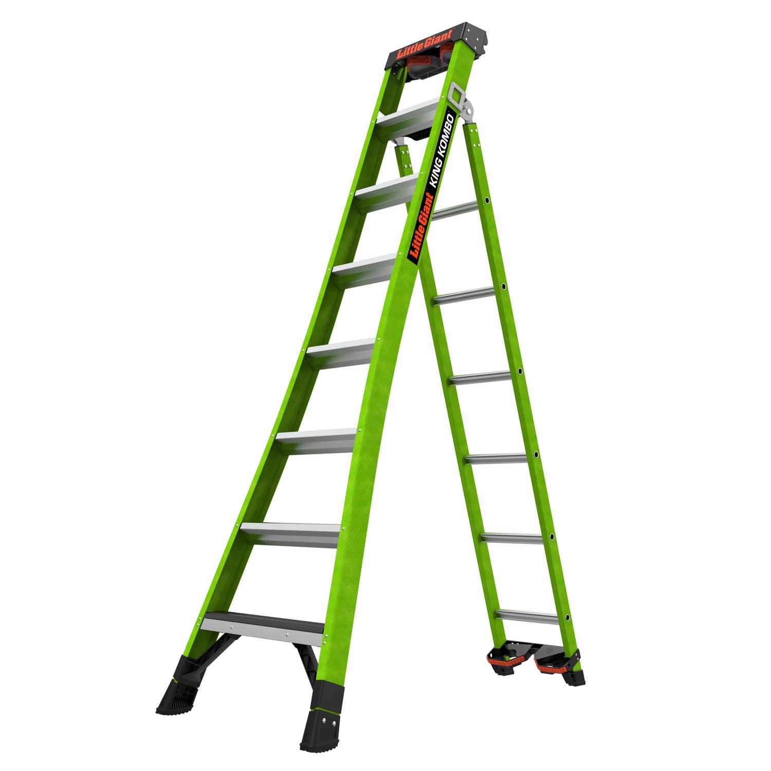 Little Giant 8 ft. H Fiberglass Step Ladder Type IAA 375 lb. capacity