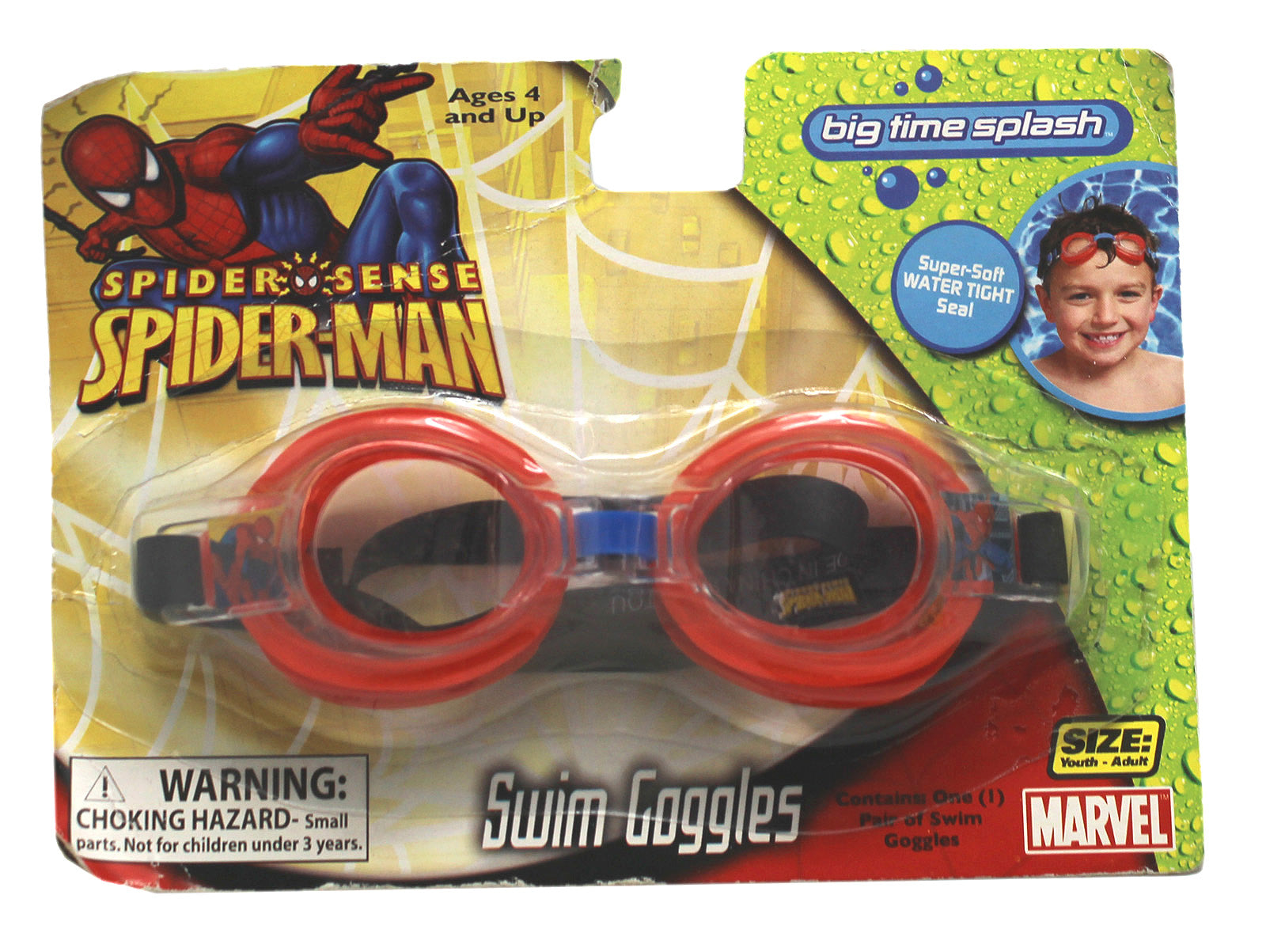 Spider-Man Red and Black Colored Kids Swim Goggles