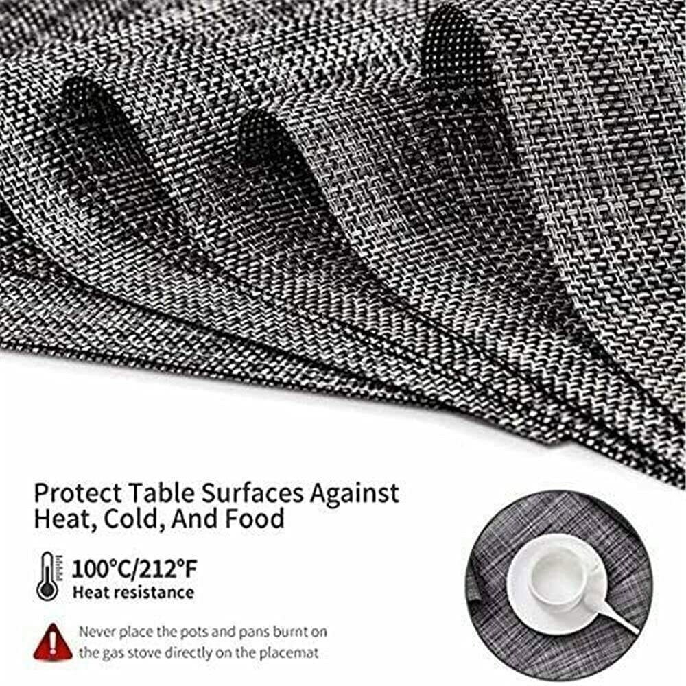 Set of 4 Non Slip PVC Placemats Heat Insulation