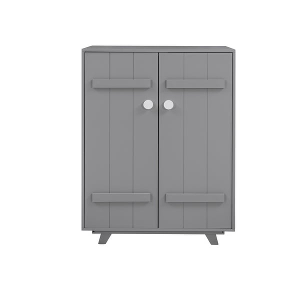 Wooden Wardrobe Cabinet with Hanging Rod - - 37172392