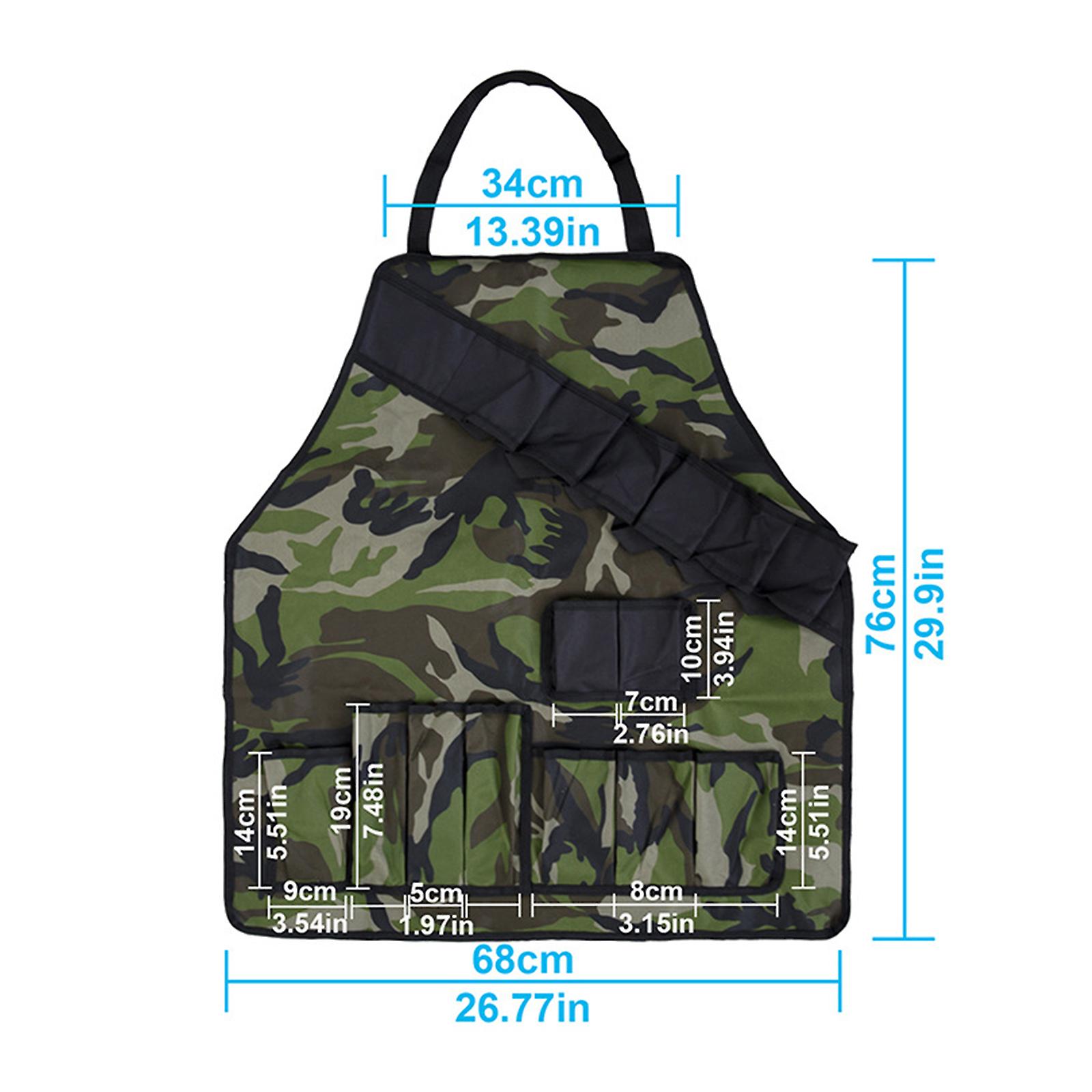 Bbq Grilling Apron Adjustable Waist Garden Tool Apron With Pockets Gardening Kit Artist Painting Waterproof Work Apron Gardening Tool Kit Holder For W