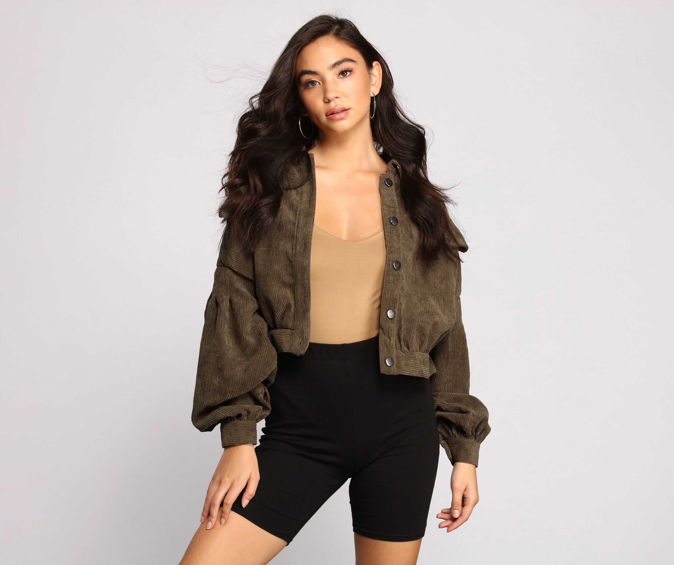 Casually Cute Button-Front Corduroy Jacket