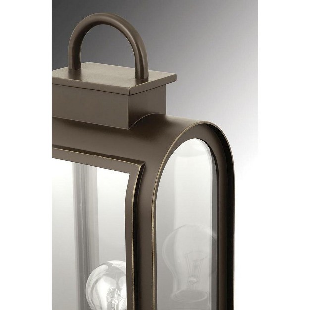 Progress Lighting Refuge 1 light Outdoor Wall Lantern Oil Rubbed Bronze Clear Glass Umber Reflector Panel