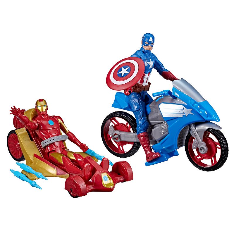 Hasbro Marvel Avengers Titan Hero Series Iron Man and Captain America Figure and Vehicle Set