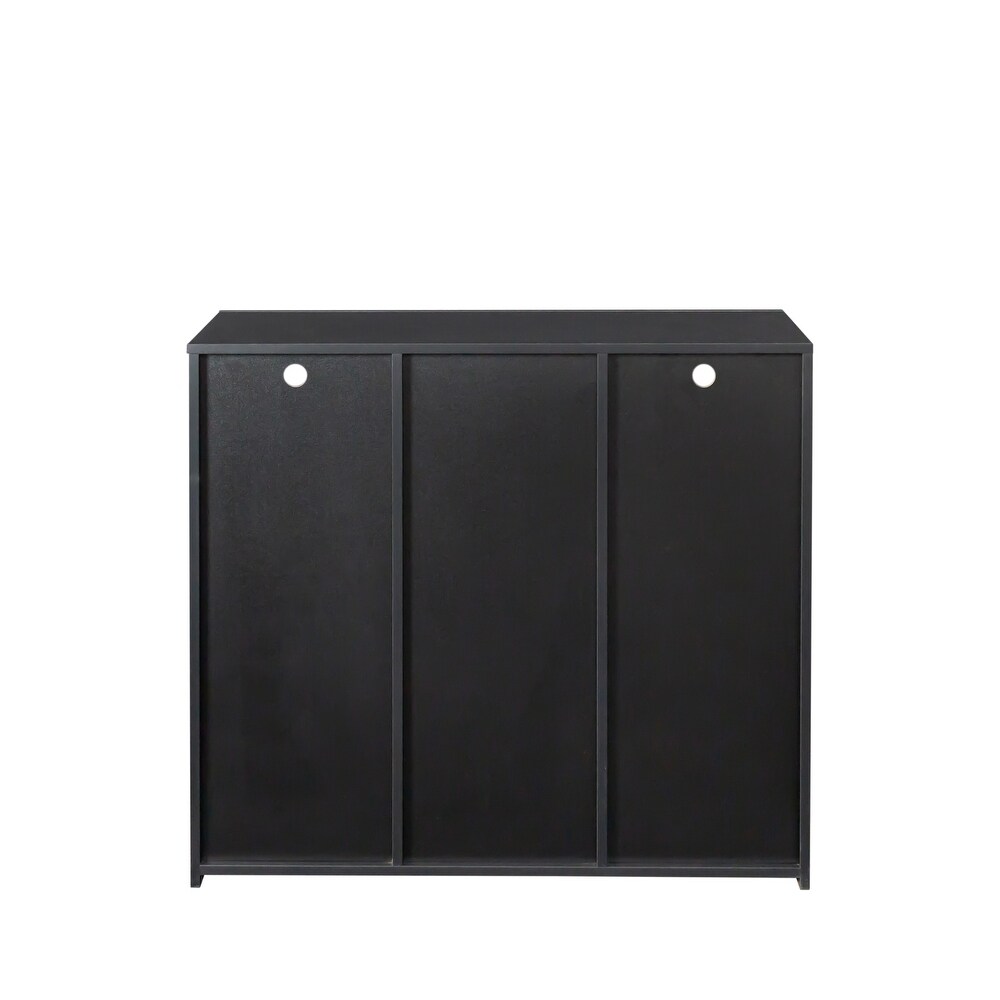 Multipurpose LED Storage Cabinet with Multi Colour LED Lights  Open Three Tiers Cubby Space   One Door