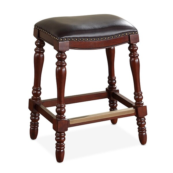 Cordale Faux Leather Saddle Seat Counter Stool by Greyson Living