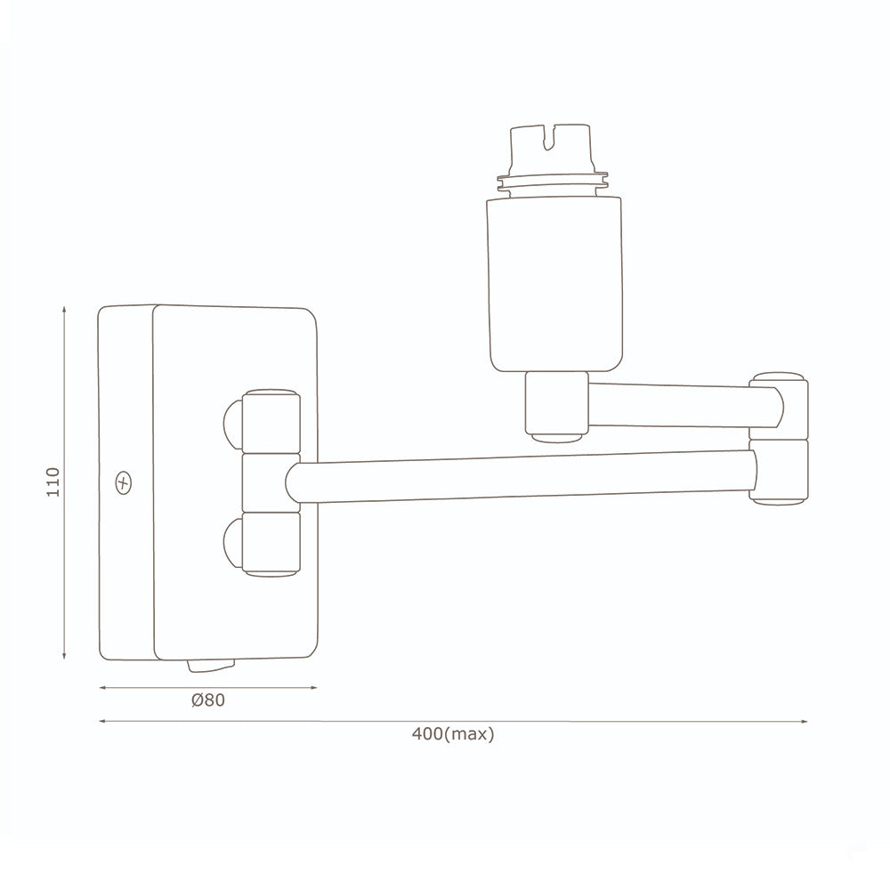 Britalia 220061 Polished Brass Vintage Switched Double Swing Arm Wall Light Bracket