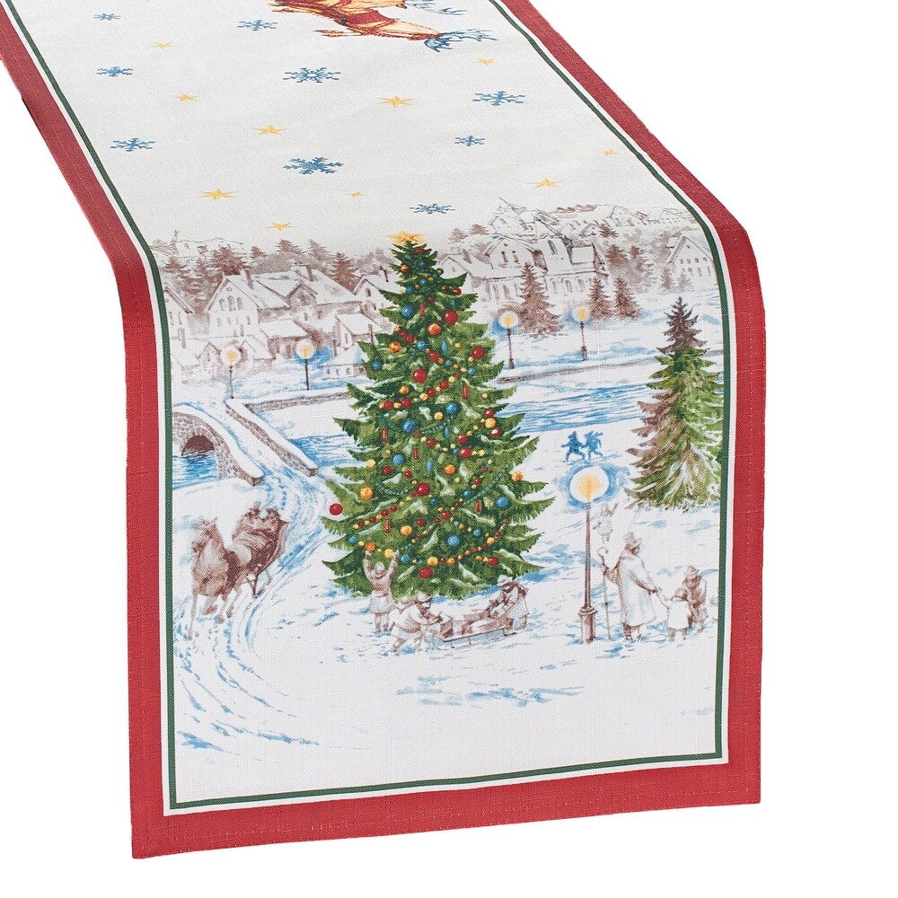 Santa's Snowy Sleighride Table Runner   13\