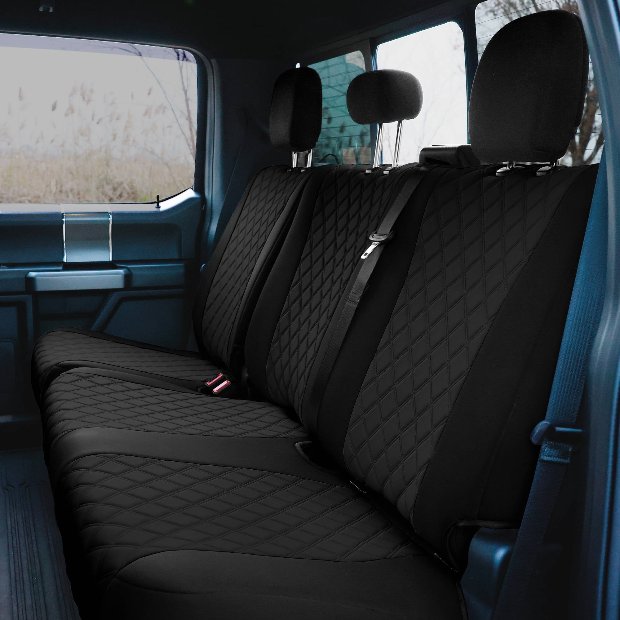 FH Group Neoprene Custom Fit Truck Car Seat Covers for 2015-2022 Ford F-150 and 2017-2022 Ford F-250 F-350 F450 2nd Row