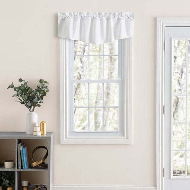 Rod Pocket Lined Tapered Valance 42 quot x18 quot White