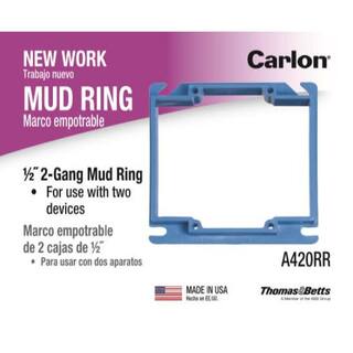 Carlon 2-Gang 12 in. PVC ENT Box Mud Ring A420RR