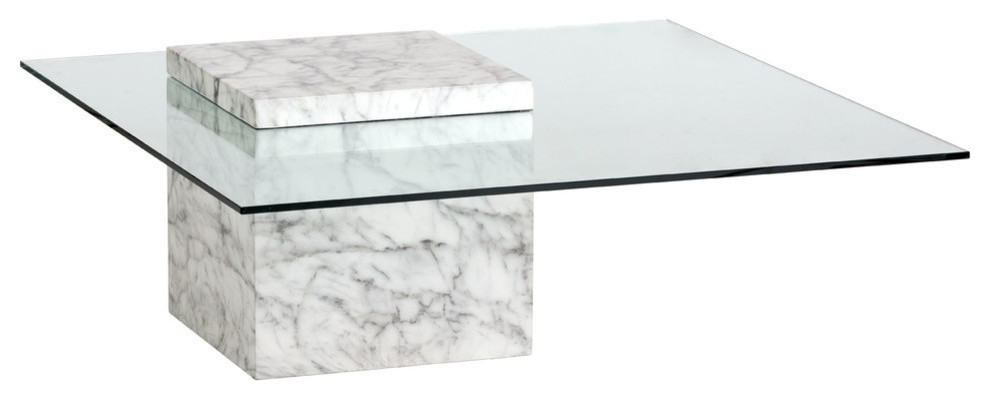 Gail Coffee Table  Marble Look   Contemporary   Coffee Tables   by HedgeApple  Houzz