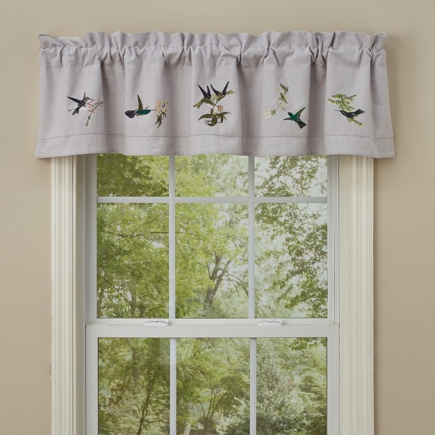 Hummingbird Embroiderd Lined Valance 60 x27 x27 X 14 x27 x27