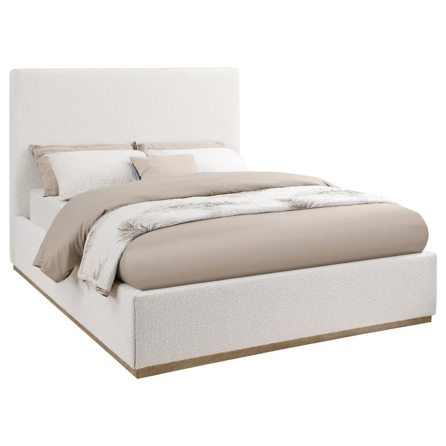 Knox Upholstered Queen Panel Bed Cream  -  302053Q