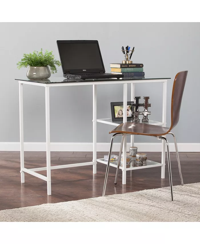 Southern Enterprises Louke Metal Glass Student Desk