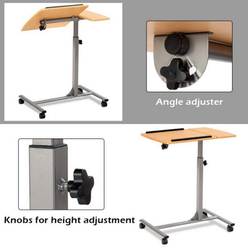 Adjustable Laptop Desk With Stand Holder And Wheels