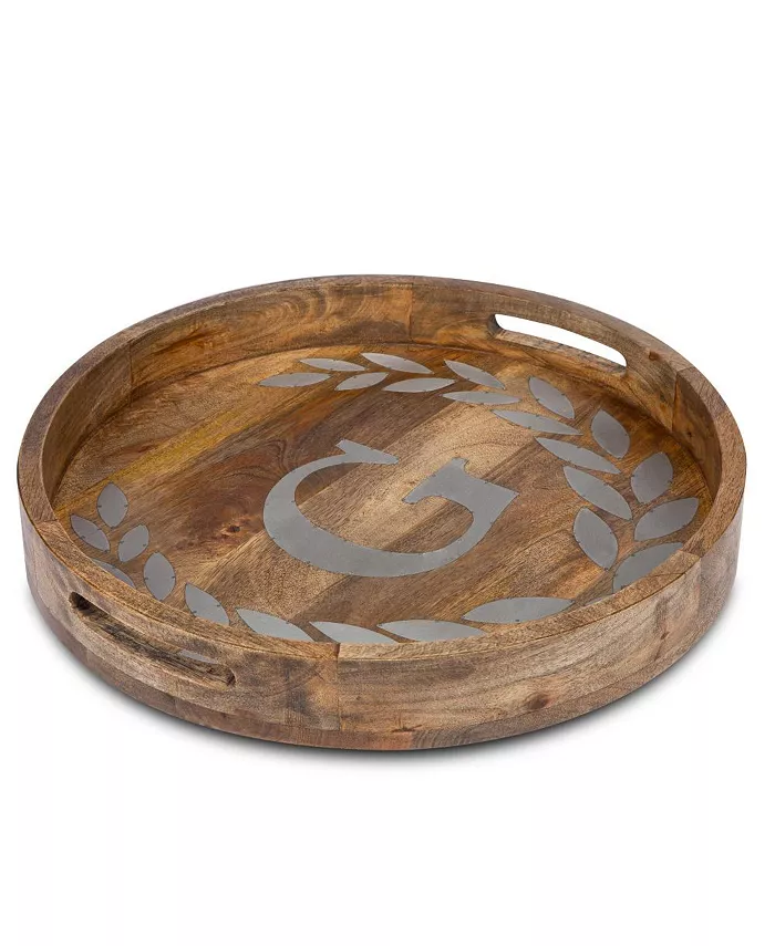 The GG Collection Heritage Collection Monogram Mango Wood Round Tray