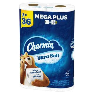 Charmin Ultra-Soft Toilet Paper Rolls (275 Sheets Per Roll)(8-Mega Plus Rolls) 003077201599