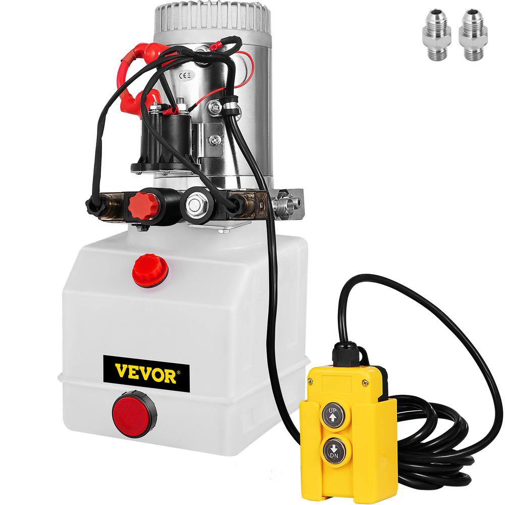 VEVOR Hydraulic Pump 3 Quart Dump Trailer Car Lifting Power Unit Double Acting 12-Volt DC Plastic for Stackers CZYYB3KTSLSZY0001V0