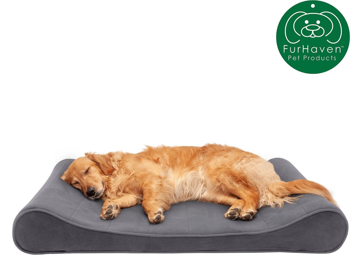 FurHaven Microvelvet Luxe Lounger Memory Foam Dog Bed w/Removable Cover