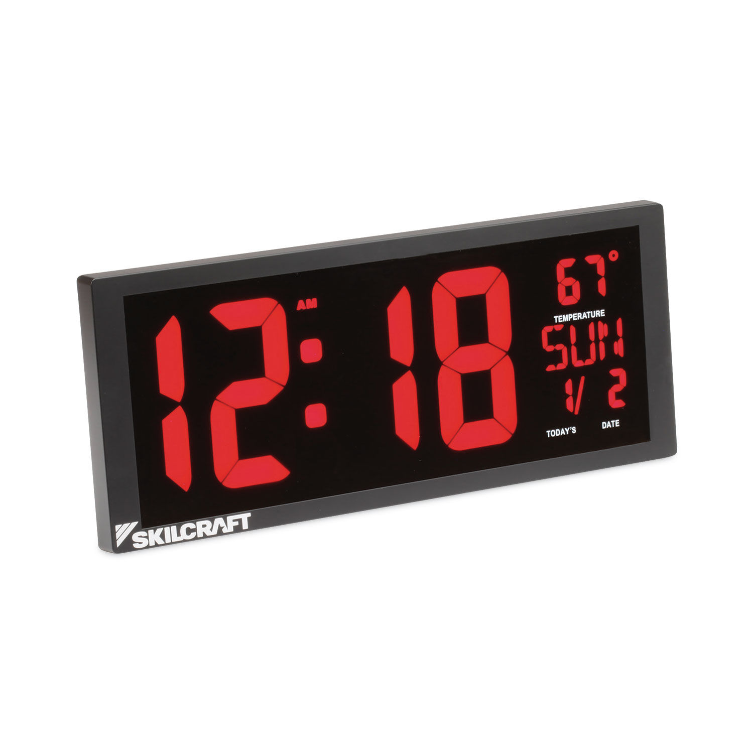 SKILCRAFT LED Self-set Digital Clock by AbilityOneandreg; NSN6988079