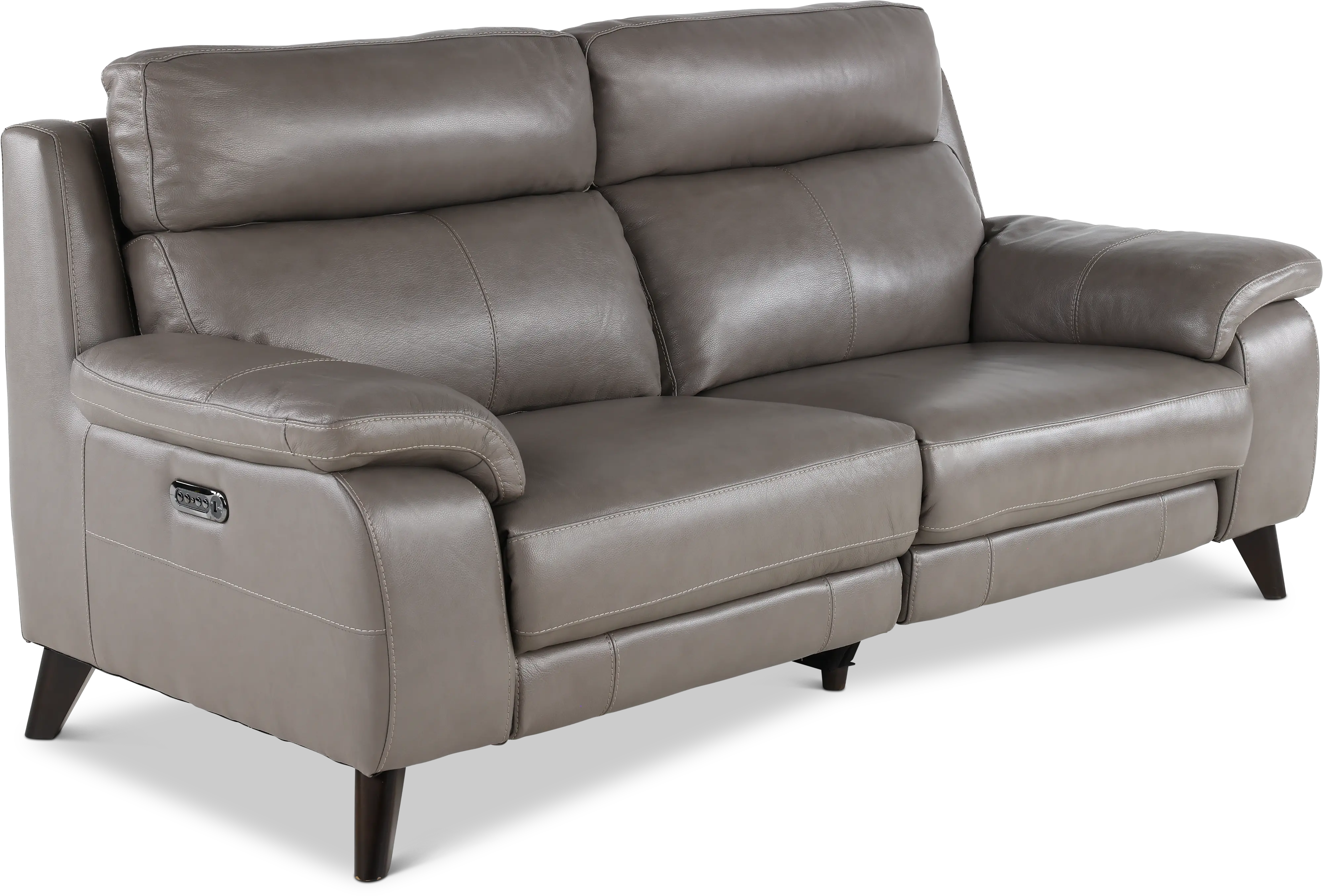 Venice Gray Leather-Match Power Reclining Loveseat