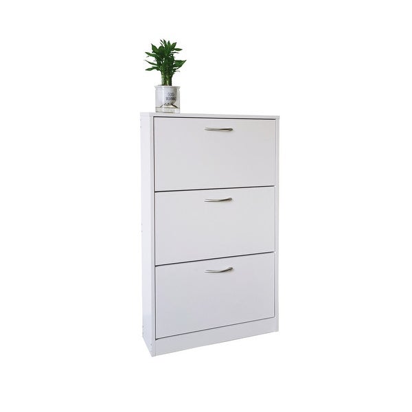 3 Tier Shoe Storage Cabinet for Entryway White|White - - 37132332