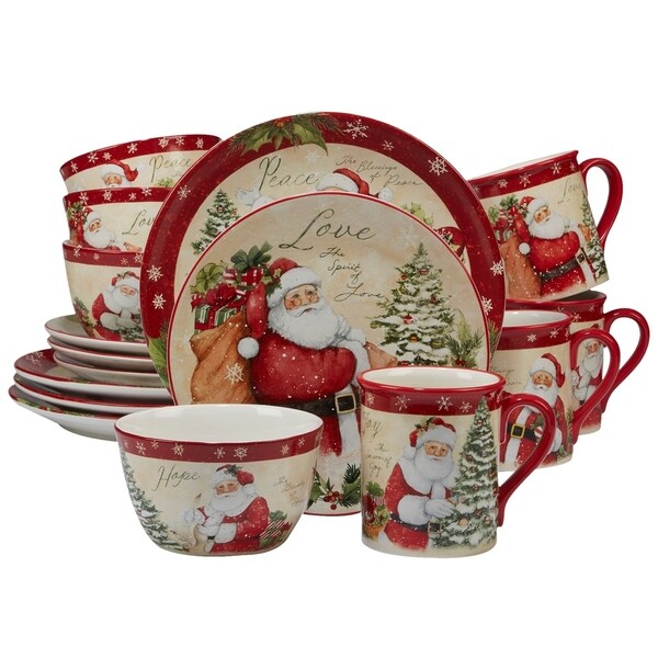 Certified International Holiday Wishes 16piece Dinnerware Set，Service for 4