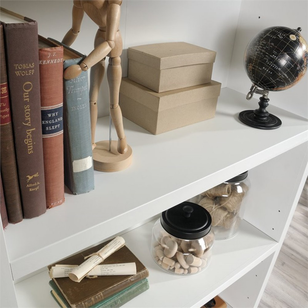 Pemberly Row Engineered Wood 5 Shelf Bookcase in Glacier White   Transitional   Bookcases   by Homesquare  Houzz