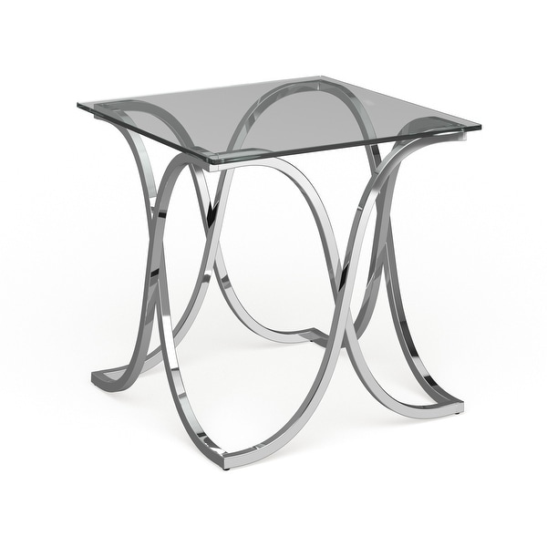 Furniture of America Artenia Modern Art 24-inch Chrome Side Table