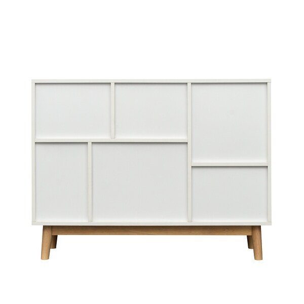 Multi-purpose storage cabinet with display stand and door