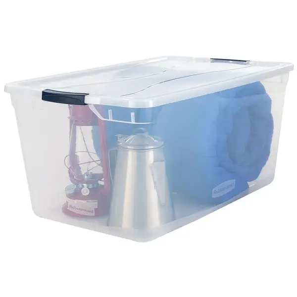 Rubbermaid 95 Quart Cleverstore Clear Latching Tote