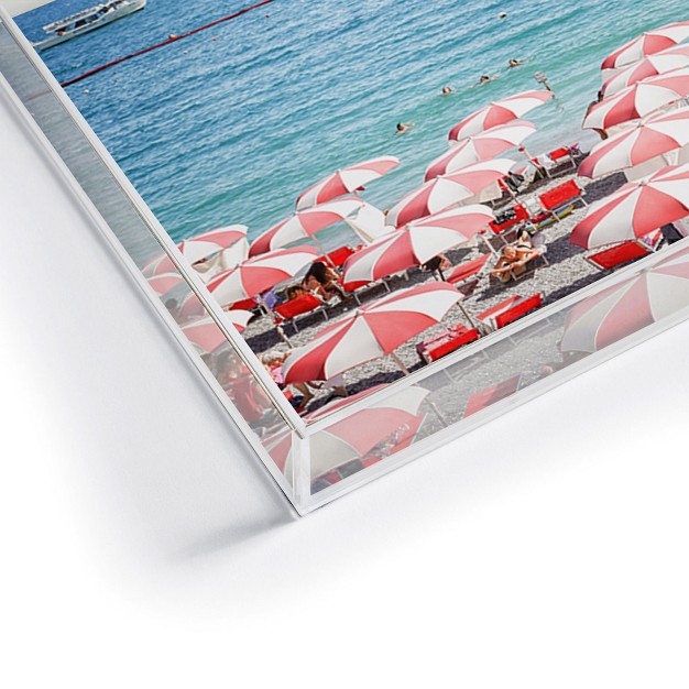 Henrike Schenk Travel Photography The Red Beach Umbrellas Amalfi Acrylic Tray deny Designs