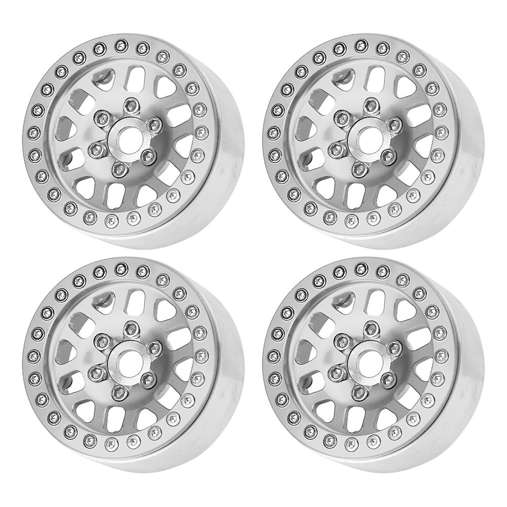 4pcs 1.9in Aluminum Alloy Wheel Hub Accessory Parts Fit For D90 Trx4 1/10 Rc Carsilver