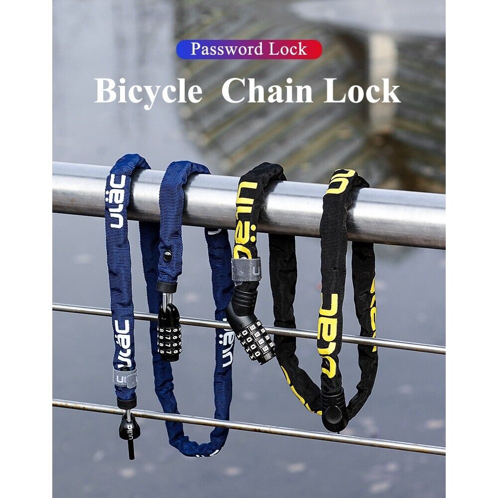 ULAC 4-Digit Bike Lock Bicycle Password Chain Lock Anti-theft Padlock Security