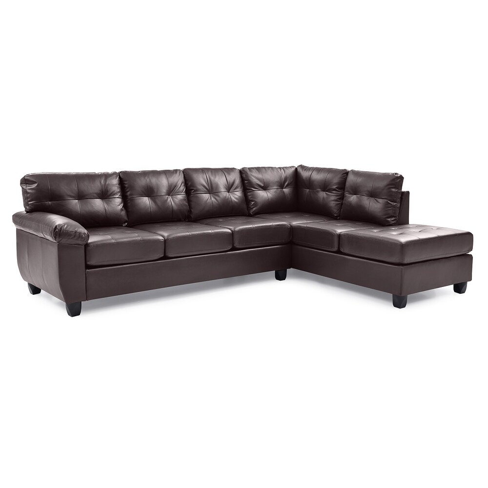 Gallant 111 in. W 2 piece Faux Leather L Shape Sectional Sofa   78\