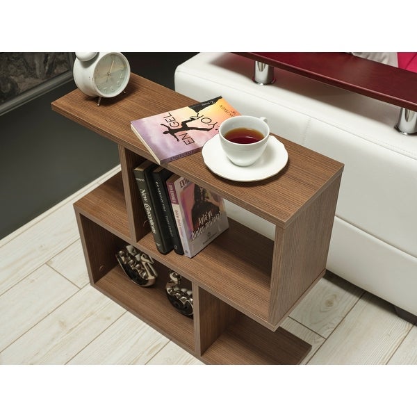 Alfa Rectangle 4 Shelves End Table， 23 inch End Table for Living Rooms