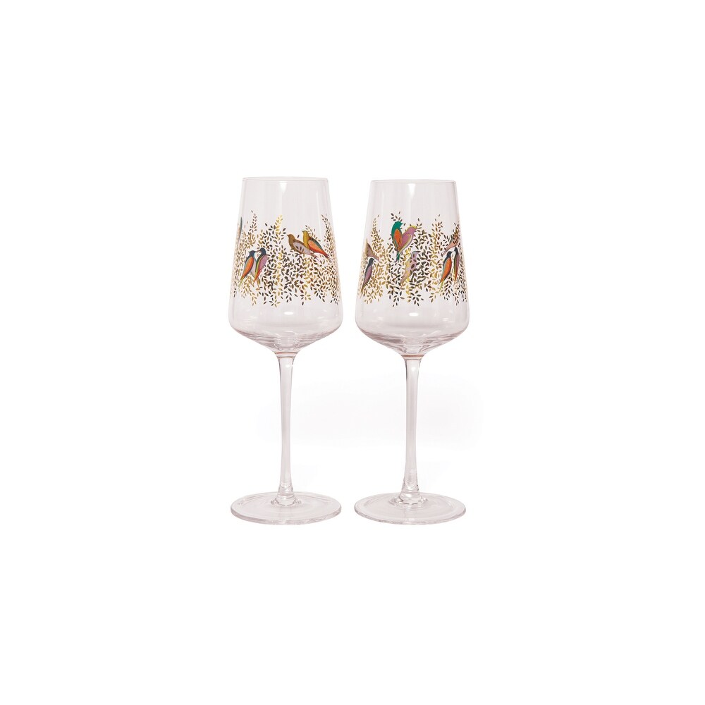 Portmeirion Sara Miller London Chelsea Wine Glasses Set of 2   15 Ounce