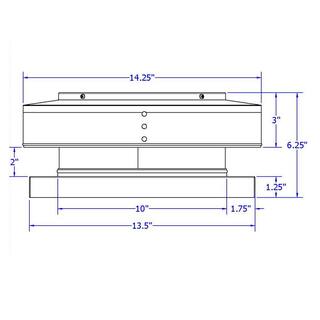 10 in. Dia. Aluminum Round Back Roof Vent with Curb Mount Flange in Mill Finish RBV-10-C2-CMF