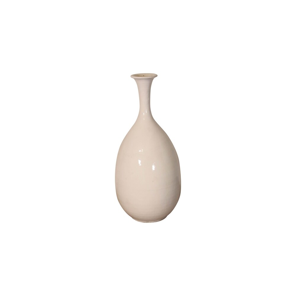 Artissance Vintage Ceramic Pear Shaped Vase  18.9 Inch Tall  White (Size   Finish Vary)