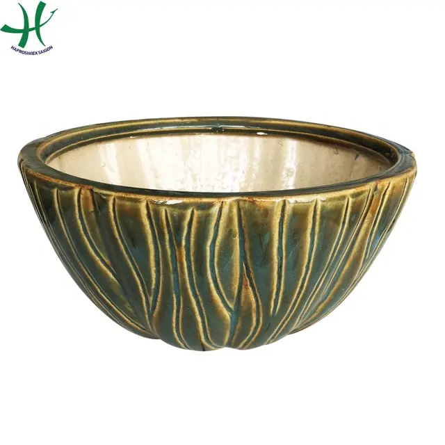 Flower pots wholesale / Vietnam ceramic planter set of 3 for garden decoration (HG 13 1623/3)