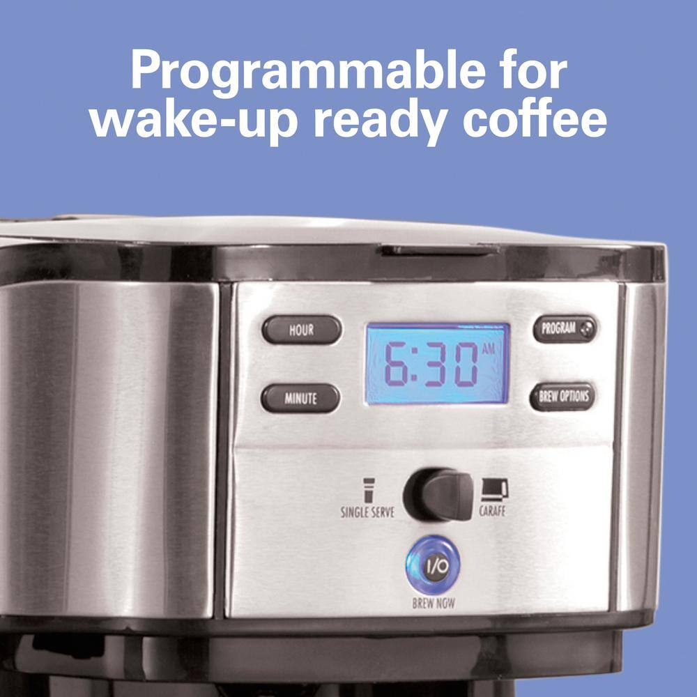 Hamilton Beach 12-Cup Black and Stainless Steel 2-Way Programmable Drip Coffee Maker 49980R