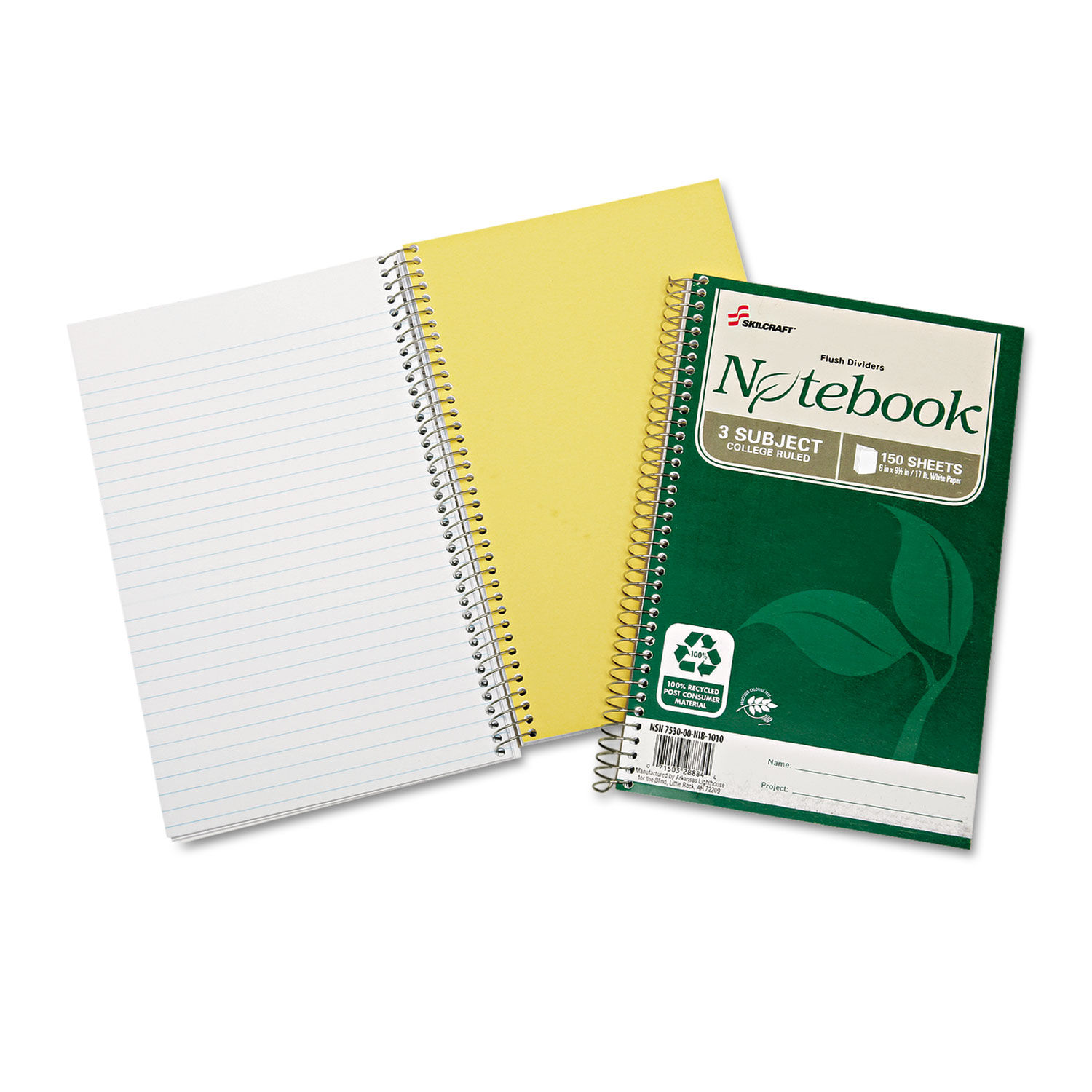 SKILCRAFT Recycled Notebook by AbilityOneandreg; NSN6002020