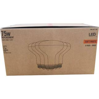 75-Watt Equivalent BR40 Dimmable LED Light Bulb Soft White (6-Pack) BR401D12WE26120V2700K