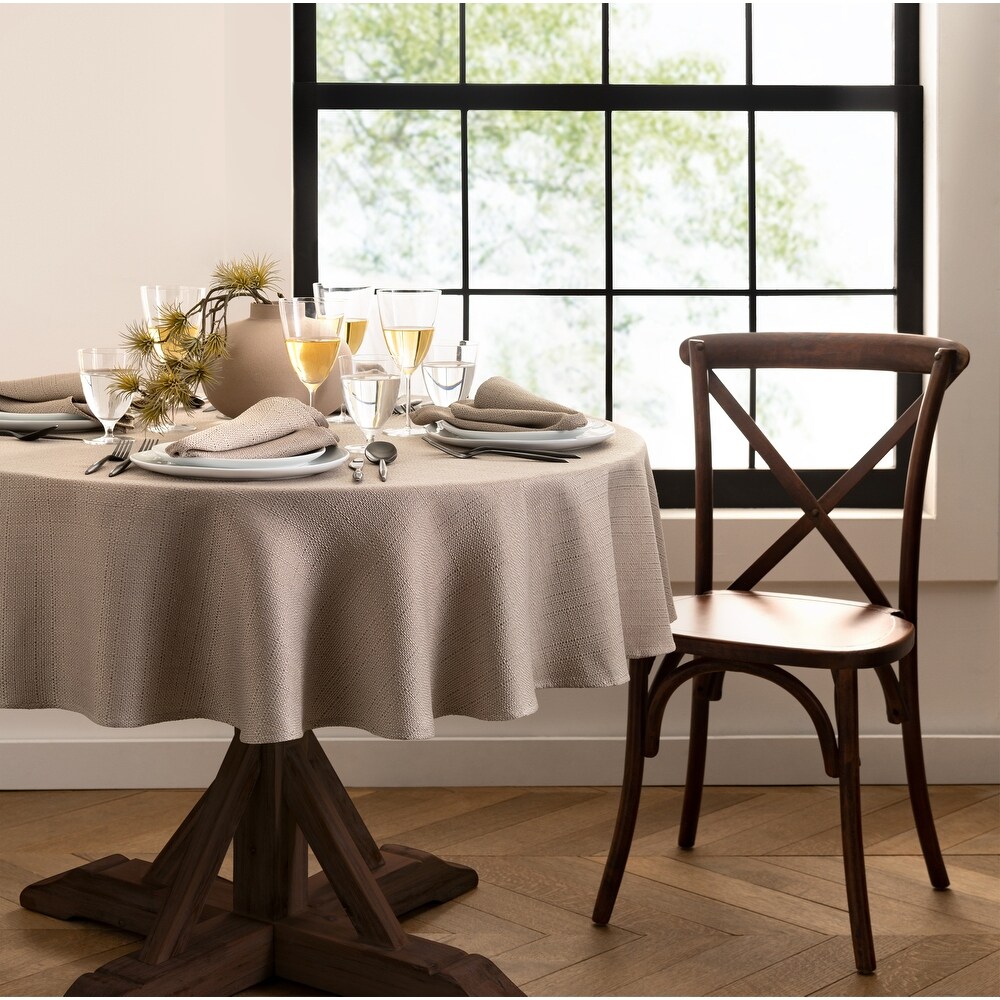 Laurel Solid Texture Water and Stain Resistant Tablecloth