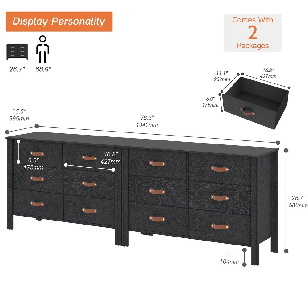 Dresser TV Stand with Drawer  Classic TV Console Table for Living Room