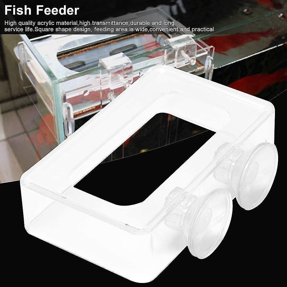 Fish Feeding Ring， Acrylic Square Aquarium Fish Feeding Ring Floating Food Feeder With Suction Cup