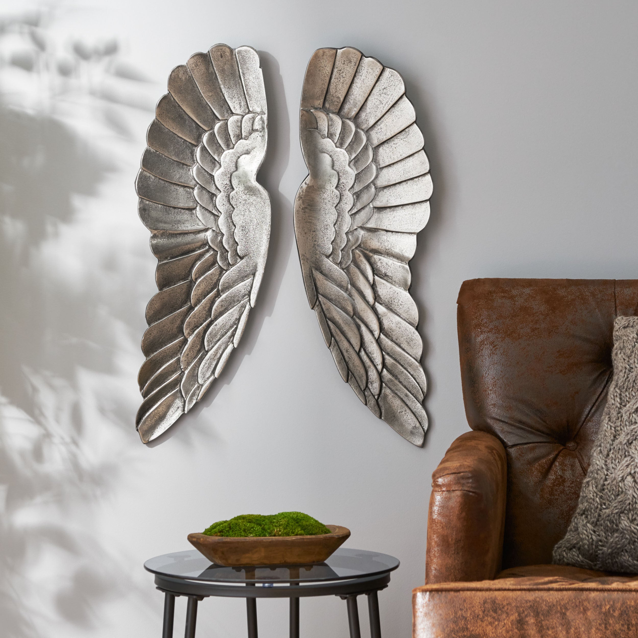 Dearing Handcrafted Aluminum Angel Wings Wall Decor