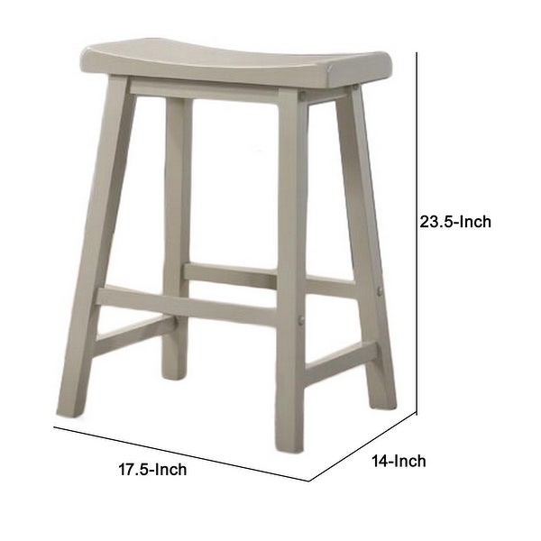 24 Inch Ergonomic Counter Height Stool， Set of 2， Curved Saddle Seat， Gray